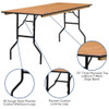 Rectangle Folding Table, Wood Top, Wood Grain  YT-WTFT30X72-TBL-GG