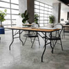 Rectangle Folding Table, Wood Top, Wood Grain  YT-WTFT30X72-TBL-GG