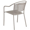 Flash Furniture Light Gray Steel Patio Arm Chair with Round Back CO-3-SIL-GG