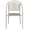 Flash Furniture Light Gray Steel Patio Arm Chair with Round Back CO-3-SIL-GG