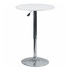 Round Round Adjustable Wood Table, 23.75" W, 23.75" L, 35.75" H, Wood Top, White