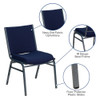 Flash Furniture Fabric Stack Chair,Navy XU-60153-NVY-GG