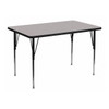 Rectangle Activity Table, Chrome, Laminate, Particleboard, Steel, Grey