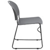 Flash Furniture Stack Chair,Gray w- Black Frame RUT-188-GY-GG