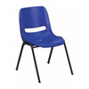 Flash Furniture Stack Chair,Navy w/ Black Frame,16"H RUT-16-NVY-BLACK-GG