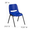 Flash Furniture Stack Chair,Navy w- Black Frame,16"H RUT-16-NVY-BLACK-GG