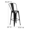 Flash Furniture 30" High Black Metal Indoor-Outdoor Barstool CH-31320-30GB-BK-GG