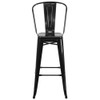 Flash Furniture 30" High Black Metal Indoor-Outdoor Barstool CH-31320-30GB-BK-GG