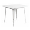 Flash Furniture White Metal Table,31.5SQ ET-CT002-1-WH-GG