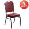 Flash Furniture Burgundy Vinyl Banquet Chair,PK4 4-FD-C01-SILVERVEIN-BURG-VY-GG