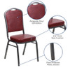 Flash Furniture Burgundy Vinyl Banquet Chair,PK4 4-FD-C01-SILVERVEIN-BURG-VY-GG