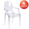 Max  Ghost Chair with Arms in Transparent Crystal, PK4  4-FH-124-APC-CLR-GG