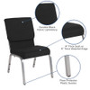 Flash Furniture Black Fabric Church Chair,PK4 4-XU-CH-60096-BK-SV-GG