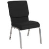 Flash Furniture Black Fabric Church Chair,PK4 4-XU-CH-60096-BK-SV-GG