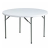Round Wh 48Rnd Plastic Fold Table, 48" W, 48" L, 29.25" H, Plastic Top, White