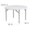 Flash Furniture Wh 48Rnd Plastic Fold Table DAD-YCZ-122R-GG