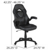 Flash Furniture Gaming Chair, Padded Flip-up, Black CH-00095-BK-GG