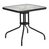 Square Table Set, Aluminum, Glass, Metal, Plastic, Rattan, Clear  TLH-073SQ-037BK4-GG