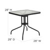 Flash Furniture Black Table Set w-4 Rattan,Square,28" TLH-073SQ-037BK4-GG
