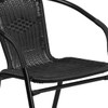 Flash Furniture Black Table Set w-4 Rattan,Square,28" TLH-073SQ-037BK4-GG