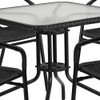 Square Table Set, Aluminum, Glass, Metal, Plastic, Rattan, Clear  TLH-073SQ-037BK4-GG