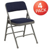 Flash Furniture Navy Fabric Folding Chair,PK4 4-HA-MC309AF-NVY-GG