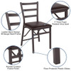 Flash Furniture Brown Ladderback Folding Chair,PK2 2-CY-180841-GG