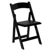 HERCULES Series Black Wood Folding Chair with Vinyl Padded Seat,PK2  2-XF-2902-BK-WOOD-GG