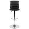 Flash Furniture Black Vinyl Barstool,Adj Height CH-92023-1-BK-GG Flash Furniture Black Vinyl Barstool,Adj Height CH-92023-1-BK-GG