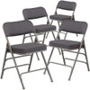 Flash Furniture Gray Fabric Folding Chair,PK4 4-AW-MC320AF-GRY-GG