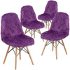 Flash Furniture Shaggy Dog Purple Accent Chair,PK4 4-DL-15-GG