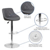 Flash Furniture Gray Vinyl Barstool,PK2 2-CH-82028A-GY-GG