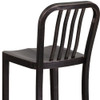 30" High Black-Gold Metal Barstool with Slat Back  CH-61200-30-BQ-GG