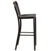 30" High Black-Gold Metal Barstool with Slat Back  CH-61200-30-BQ-GG