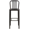 30" High Black-Gold Metal Barstool with Slat Back  CH-61200-30-BQ-GG