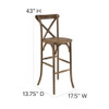 HERCULES Series Dark Antique Wood Cross Back Barstool,PK2  2-XA-X-BAR-GO-GG