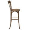 HERCULES Series Dark Antique Wood Cross Back Barstool,PK2  2-XA-X-BAR-GO-GG