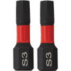 Do it Best 1 In. Square #3 Impact Ready Screwdriver Bit (2-Pack) QJDIB-SC-020 345952