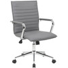 Boss B9533C Task Chair, Gray Back, 23 in W 26" L 38-1/2" H, Fixed, Vinyl Seat B9533C-GY