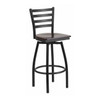 Flash Furniture Restaurant Stool,Ladder Back,Wal Seat XU-6F8B-LADSWVL-WALW-GG