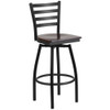 Flash Furniture Restaurant Stool,Ladder Back,Wal Seat XU-6F8B-LADSWVL-WALW-GG