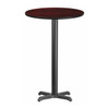 Round Mahogany Laminate Table w/Rnd Base,24", Mahogany