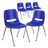 Flash Furniture Navy Stack Chair-Chrome Frame,PK5 5-RUT-16-NVY-CHR-GG