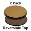Flash Furniture Round Reversible Top, Natural/Walnut, 36", PK2 2-XU-RD-36-WNT-GG