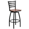 Flash Furniture Black Ladder Stool-Cherry Seat,PK2 2-XU-6F8B-LADSWVL-CHYW-GG