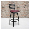 Flash Furniture Black Ladder Stool-Burg Seat,PK2 2-XU-6F8B-LADSWVL-BURV-GG