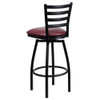 Flash Furniture Black Ladder Stool-Burg Seat,PK2 2-XU-6F8B-LADSWVL-BURV-GG