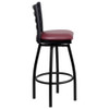 Flash Furniture Black Ladder Stool-Burg Seat,PK2 2-XU-6F8B-LADSWVL-BURV-GG