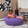 Flash Furniture Bean Bag Chair, 42 in W 42" L 19" H DG-BEAN-LARGE-SOLID-PUR-GG