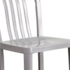 2 " High Silver Metal Counter Height Stool, PK2  2-CH-61200-24-SIL-GG